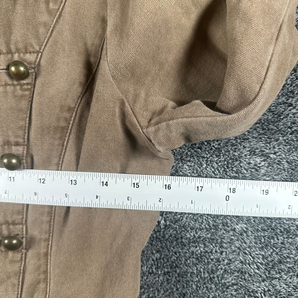 Miss Me Jacket Womens S Brown Military Canvas Brass Button Cropped Utility Boho - Picture 4 of 10